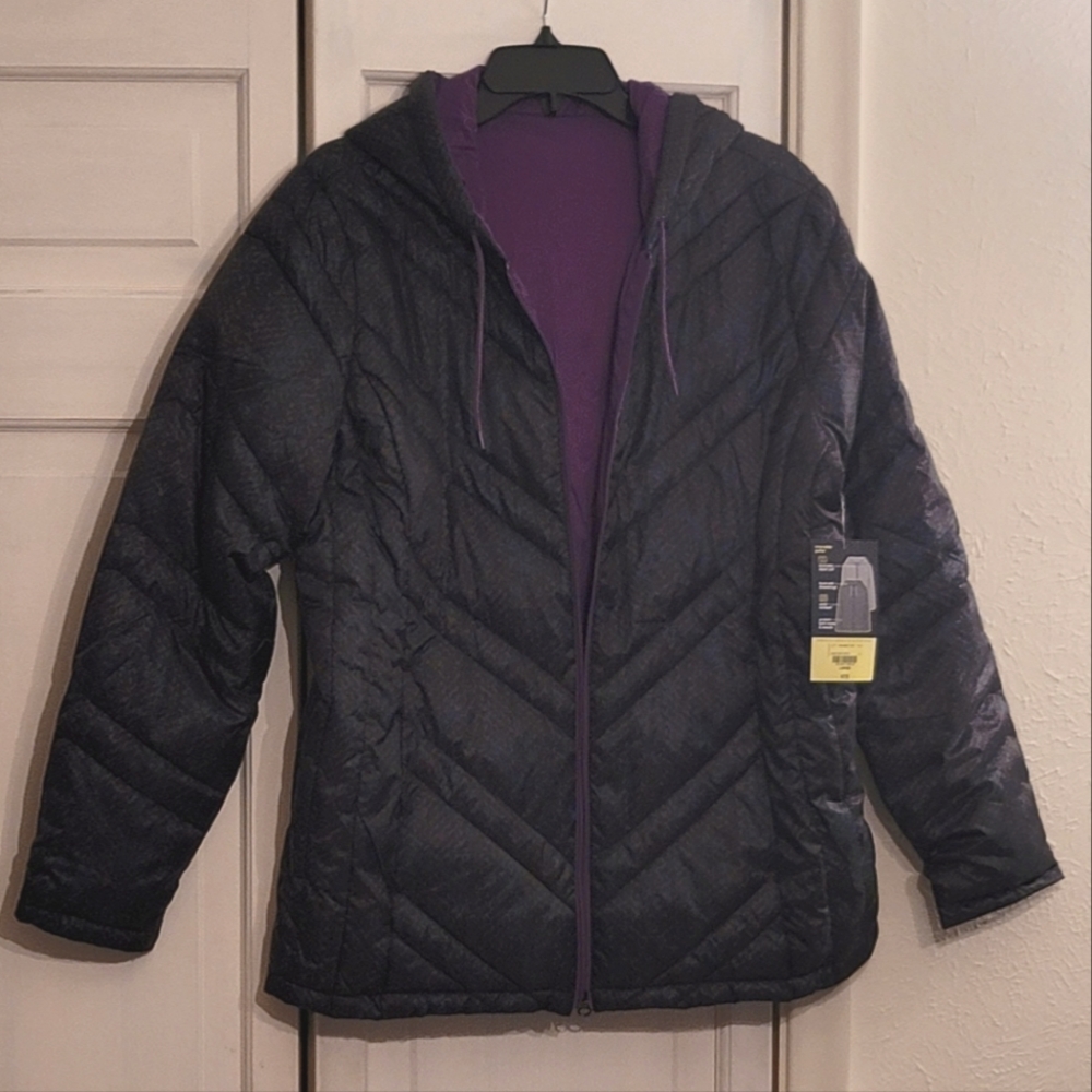 Womens New w/ tag Xersion Reversible Lightweight Hooded Puffer Coat Jacket